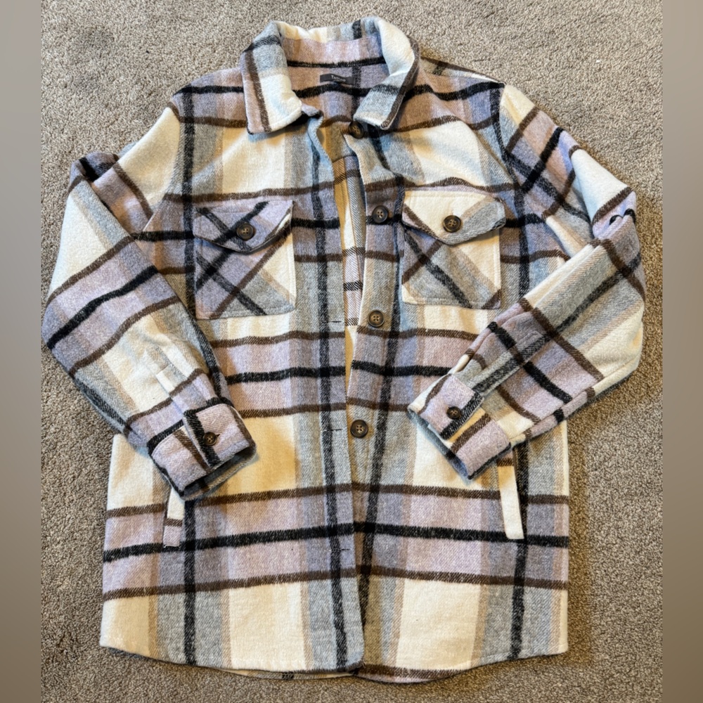Plaid Button-Up Jacket Shacket